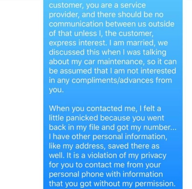This Oil Change Guy Won’t Message A Woman Again (4 pics)