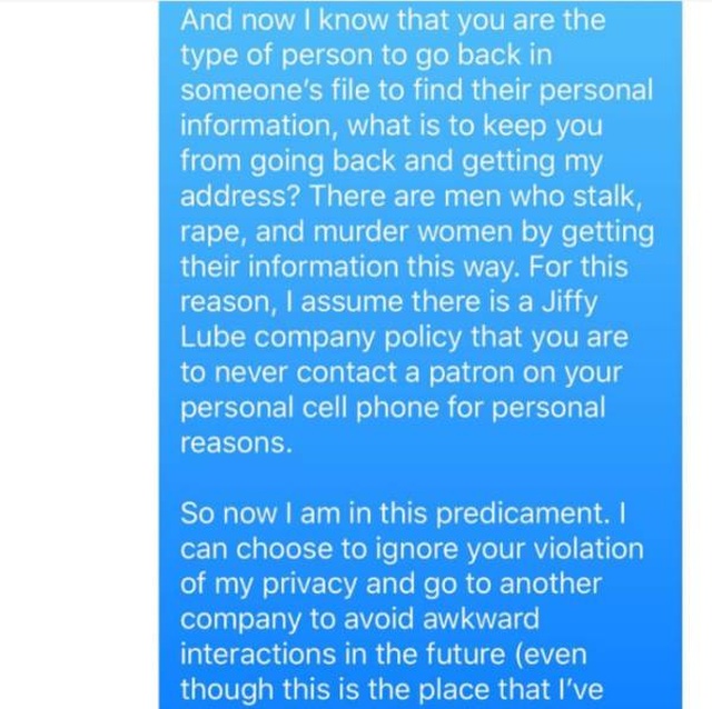 This Oil Change Guy Won’t Message A Woman Again (4 pics)