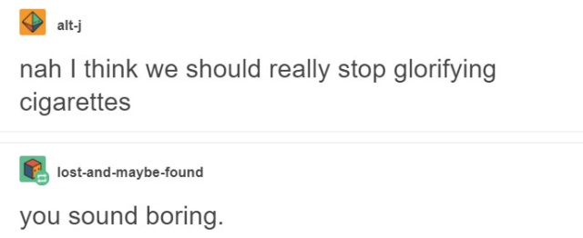 Someone Says That Non-Smokers Are 'Boring,' Gets Shut Down By Person Who Grew Up In Cigarette Smoke (13 pics)