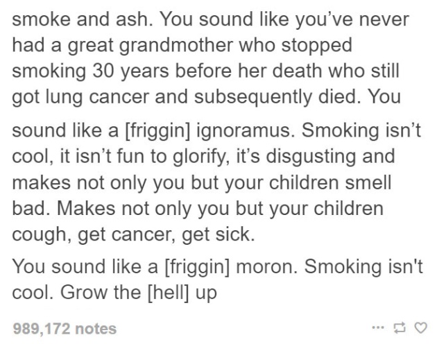 Someone Says That Non-Smokers Are 'Boring,' Gets Shut Down By Person Who Grew Up In Cigarette Smoke (13 pics)