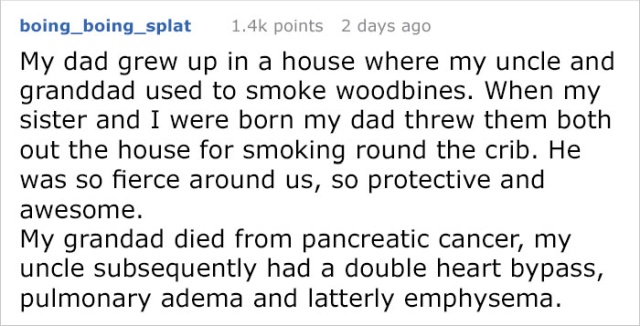 Someone Says That Non-Smokers Are 'Boring,' Gets Shut Down By Person Who Grew Up In Cigarette Smoke (13 pics)