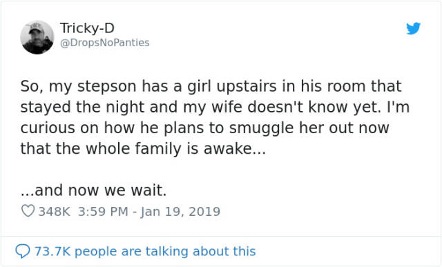 Dad Livetweets His Stepson Smuggling A Girl Into Their House (24 pics)