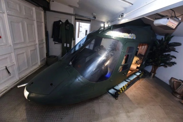Woman Converts Helicopter Into Home Cinema (8 pics)