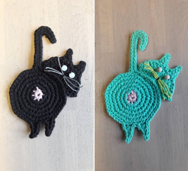 Crocheted Cat Butt Coasters (10 pics)
