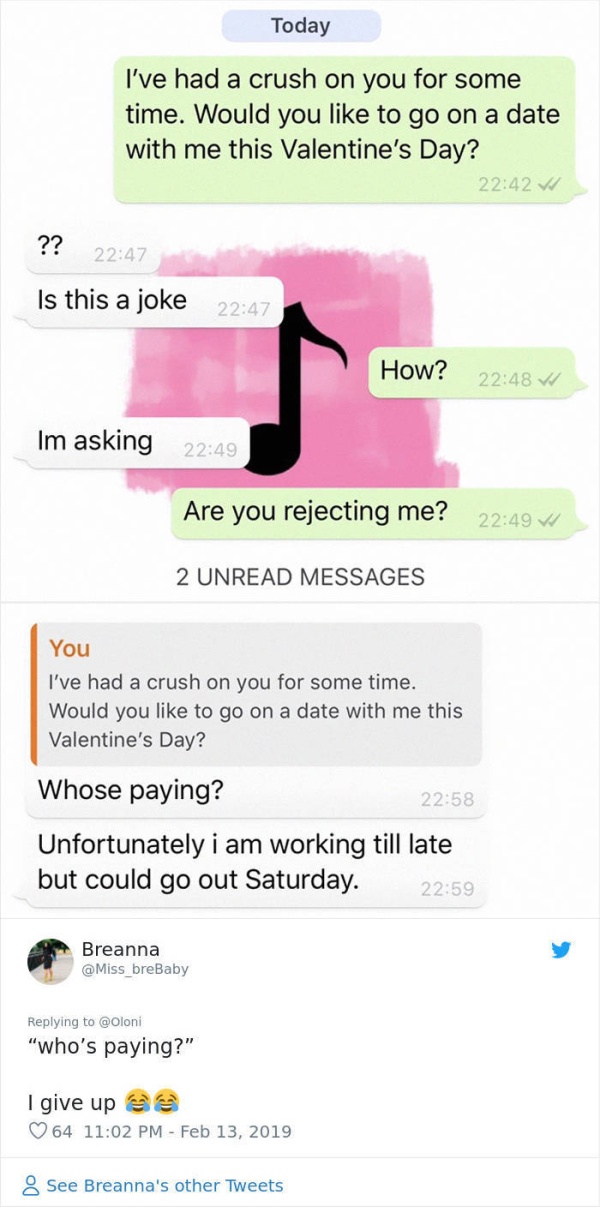 Women Asked Their Crushes Out In A New Valentine’s Day Twitter Challenge (31 pics)