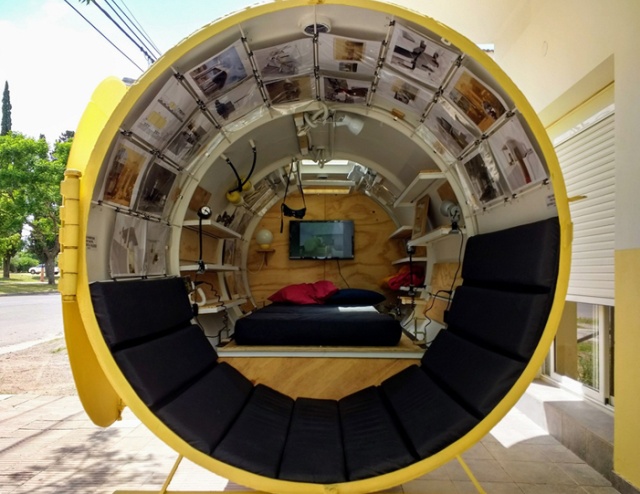 Architect Martín Marro Builds Cozy Home Inside The Real Oil Tank (5 pics)