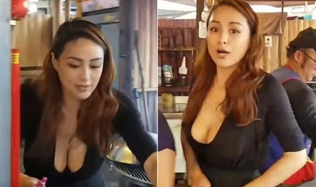 Tourists Love Busty 'Barbecue Goddess' From Taiwan (6 pics)