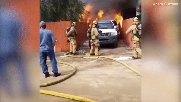 Father-of-three Runs Past Firefighters To Save His Dog Gabbana As His Home Is In Flames (6 pics)