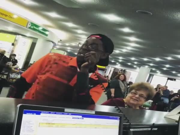 Man Beatboxing At Airport