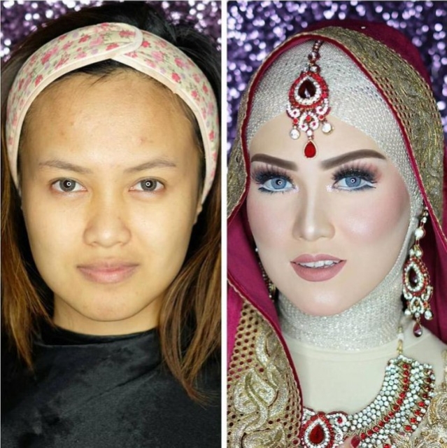 Asian Brides Before And After Wedding Makeup (25 pics)