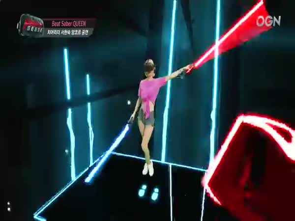 She's So Good At This Saber Beating Game
