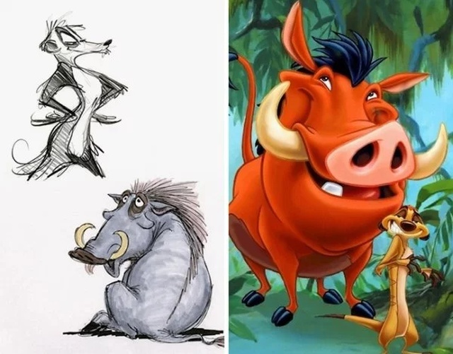 Disney Concept Sketches Compared To Real Characters (30 pics)