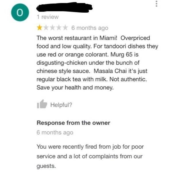 Restaurants Reply To Bad Reviews (20 pics)