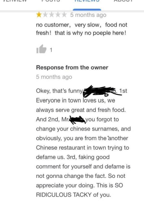Restaurants Reply To Bad Reviews (20 pics)
