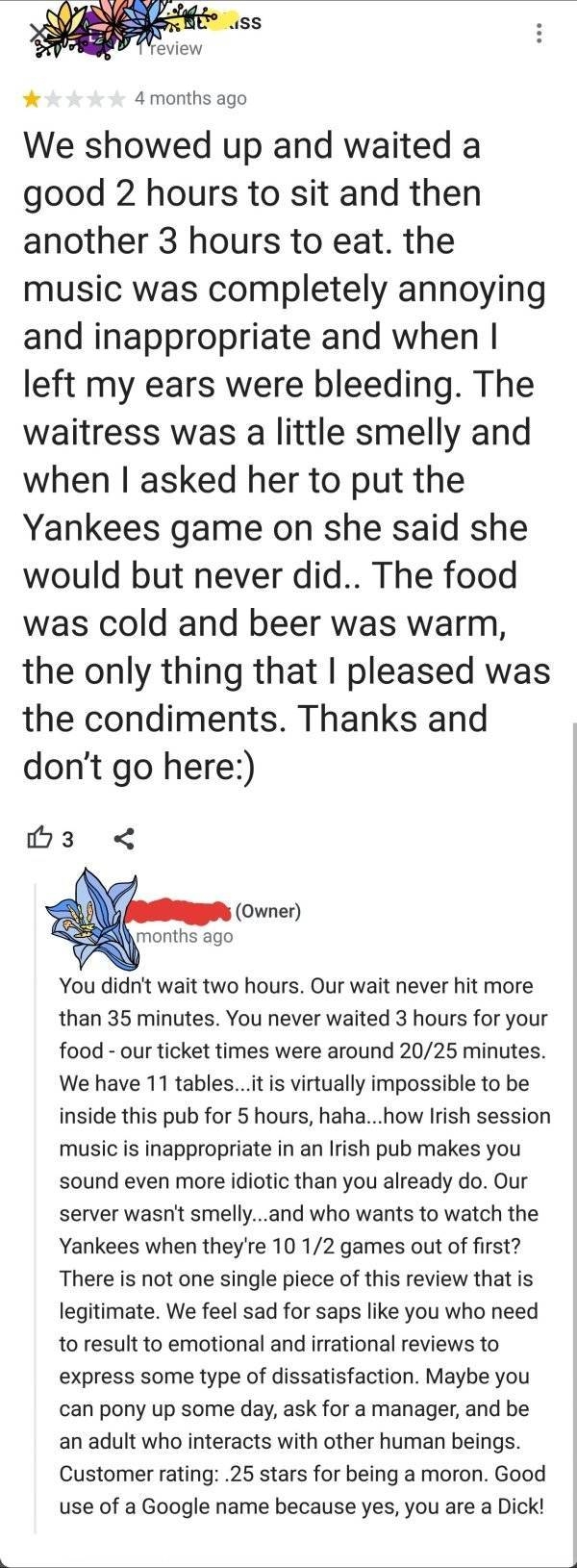 Restaurants Reply To Bad Reviews (20 pics)