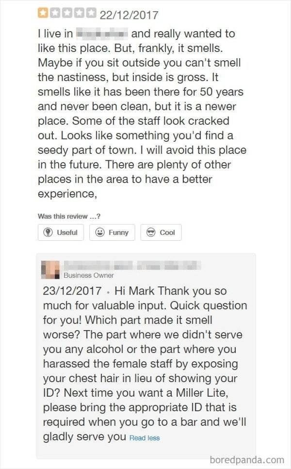 Restaurants Reply To Bad Reviews (20 pics)