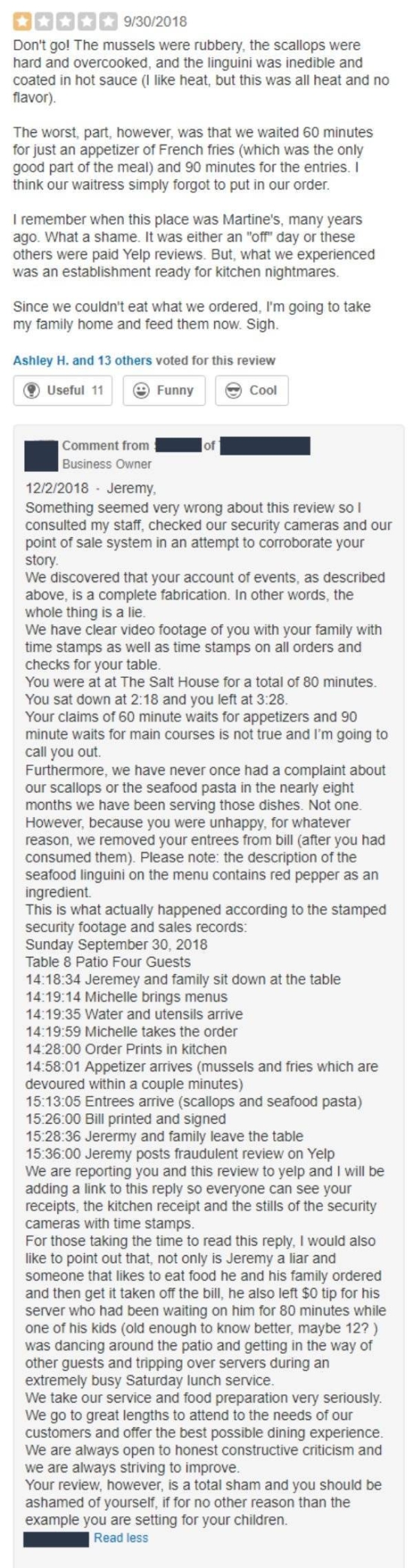 Restaurants Reply To Bad Reviews (20 pics)