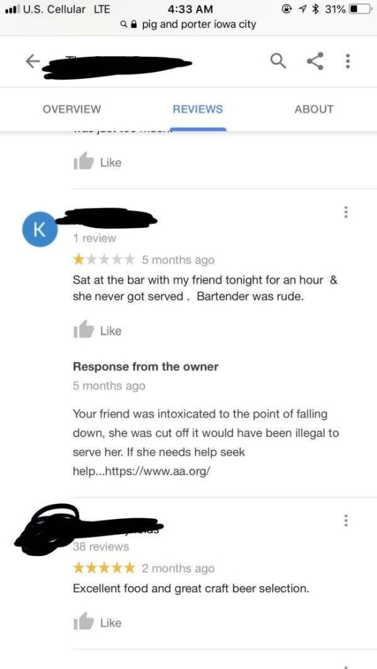 Restaurants Reply To Bad Reviews (20 pics)