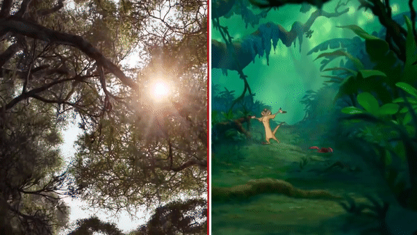 Frame-By-Frame Comparison Of The New Lion King Trailer With The Original Cartoon (8 gifs)