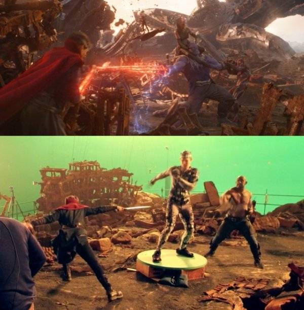 How “Infinity War” Looks Without All The Visual Effects (18 pics)