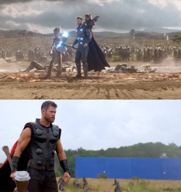 How “Infinity War” Looks Without All The Visual Effects (18 pics)