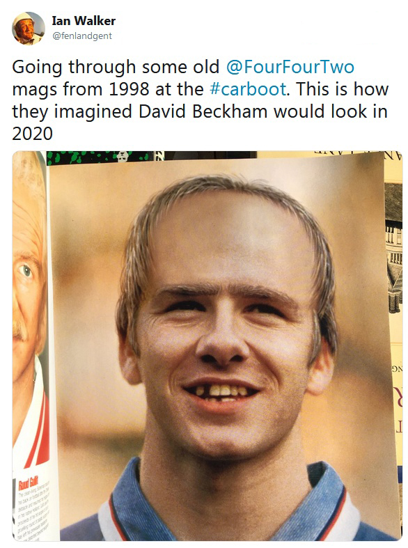 In 1998, Journalists Modeled Beckham's Appearance In 2020. Were They Close Or Not? (2 pics)