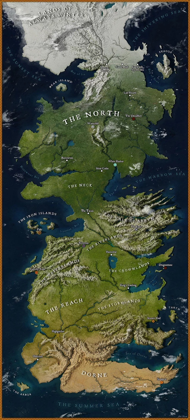 Map Of Westeros That Looks Like A Location On Google Maps (5 pics)