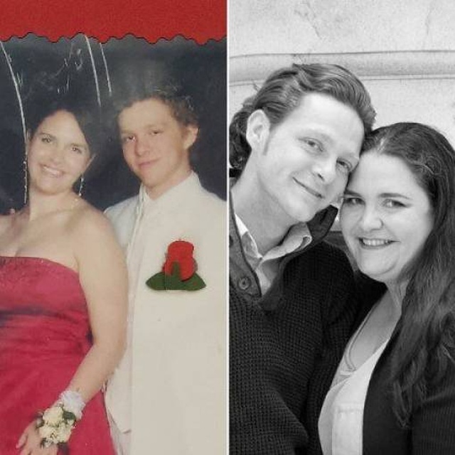 Couples Compare Their Current Photos To Their High School Photos (22 pics)
