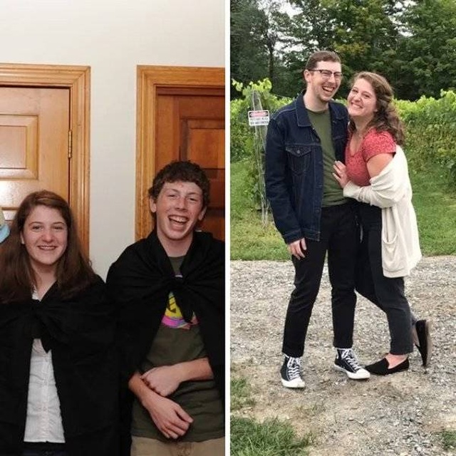 Couples Compare Their Current Photos To Their High School Photos (22 pics)