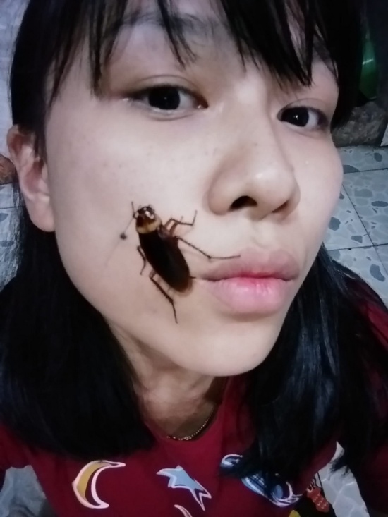 Selfie With Cockroaches On Face Is A New Challenge (8 pics)