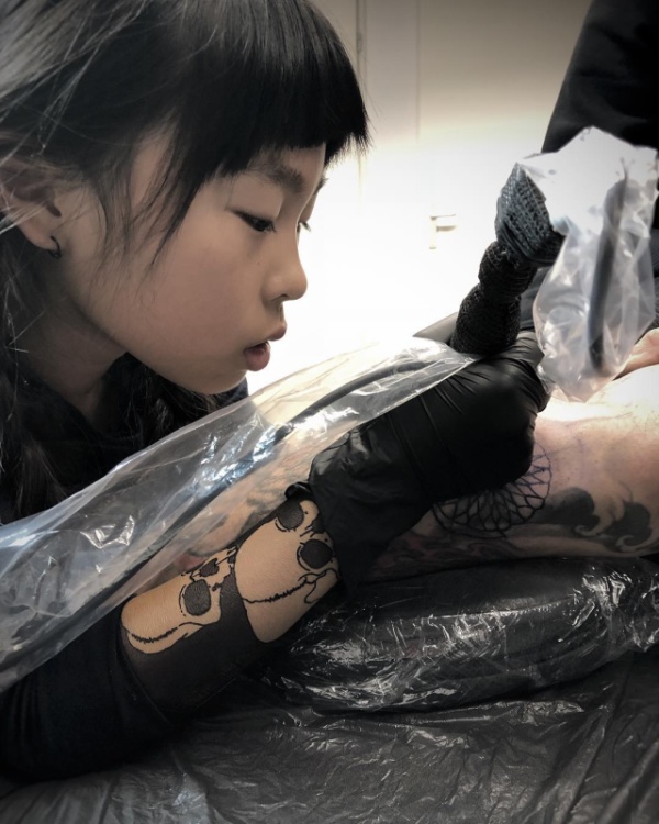 Noko Is A 10-Year-Old Tattoo Apprentice (12 pics)