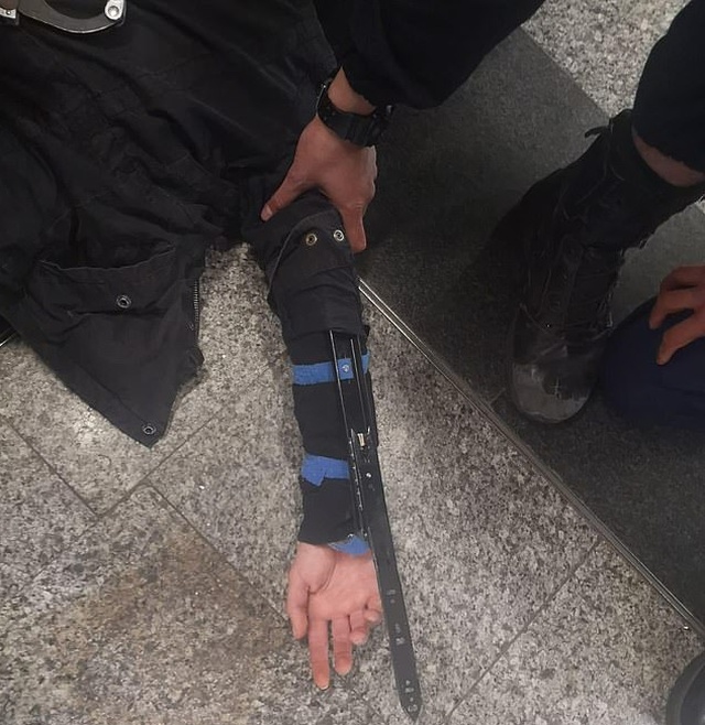 Paris Police Arrest Man Wearing Hidden Blades That Could Fire Out From His Wrists (2 pics)