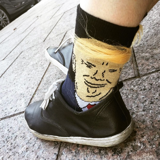 Donald Trump Socks With Comb-Over Hair (19 pics)