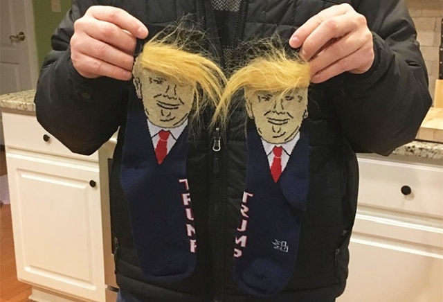 Donald Trump Socks With Comb-Over Hair (19 pics)