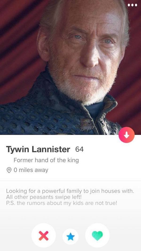 Game of Thrones Tinder Profiles (23 pics)