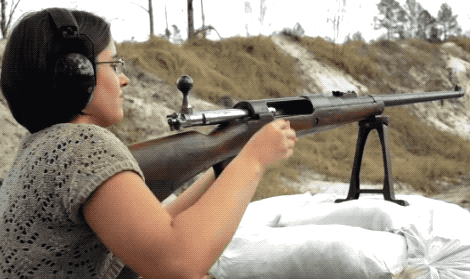 This Girl Is Shooting A 5-Foot 7-Inch WWI Rifle (18 pics)
