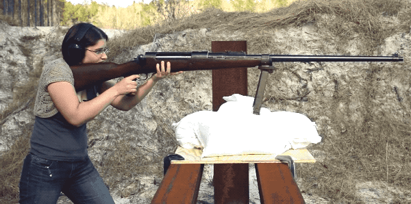 This Girl Is Shooting A 5-Foot 7-Inch WWI Rifle (18 pics)