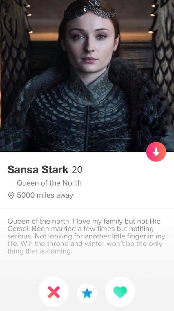 Game of Thrones Tinder Profiles (23 pics)