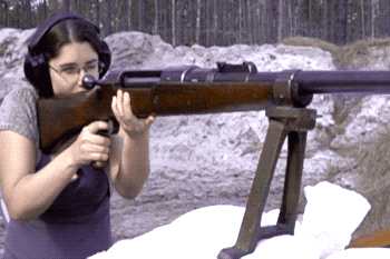This Girl Is Shooting A 5-Foot 7-Inch WWI Rifle (18 pics)