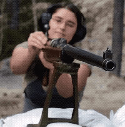 This Girl Is Shooting A 5-Foot 7-Inch WWI Rifle (18 pics)