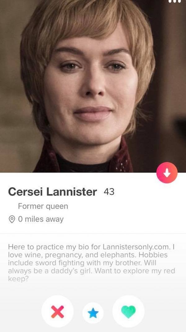 Game of Thrones Tinder Profiles (23 pics) .