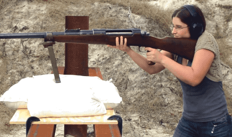This Girl Is Shooting A 5-Foot 7-Inch WWI Rifle (18 pics)