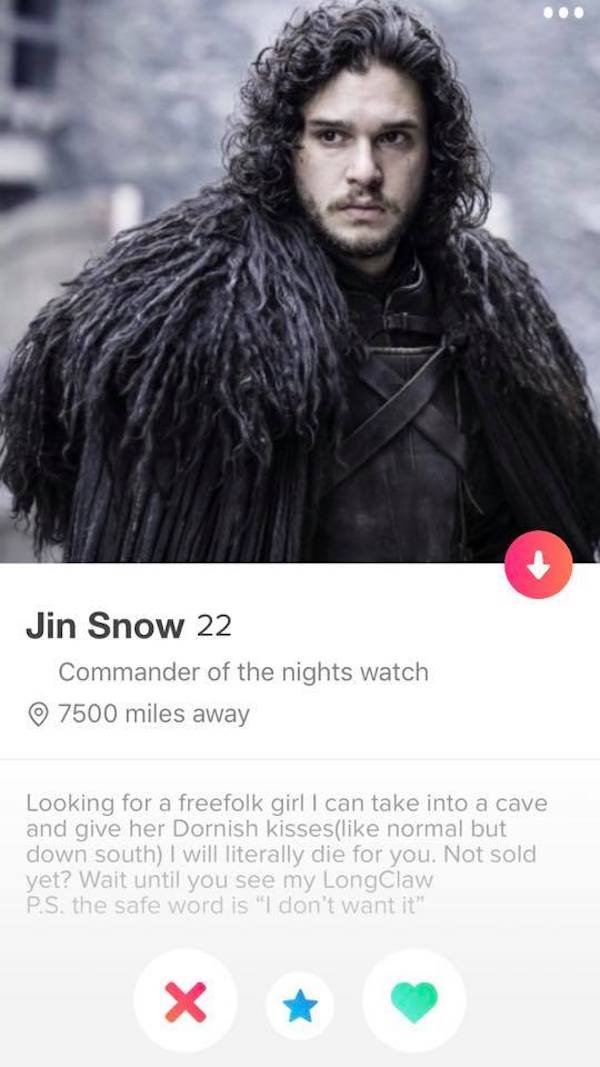 Game of Thrones Tinder Profiles (23 pics)
