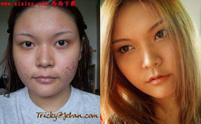 Asian Girls With And Without Their Makeup (71 pics)