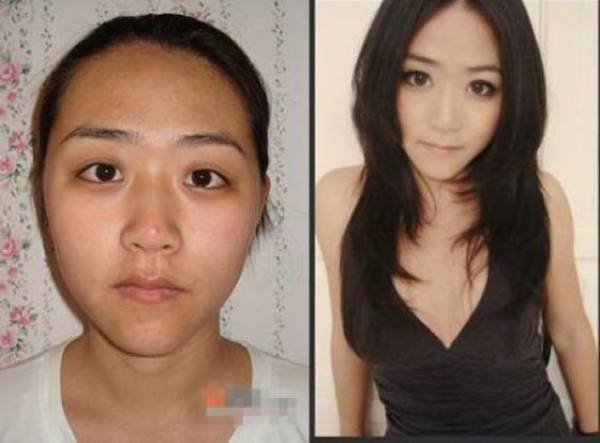 Asian Girls With And Without Their Makeup (71 pics)