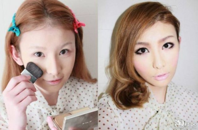 Asian Girls With And Without Their Makeup (71 pics)