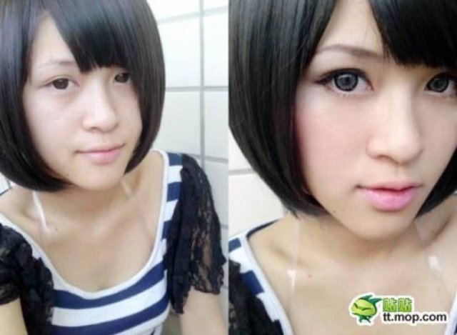 Asian Girls With And Without Their Makeup (71 pics)