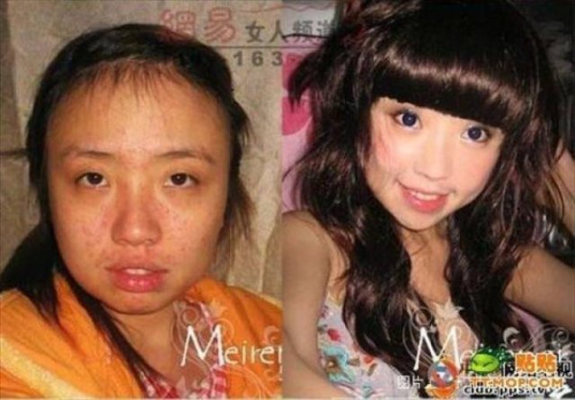 Asian Girls With And Without Their Makeup (71 pics)