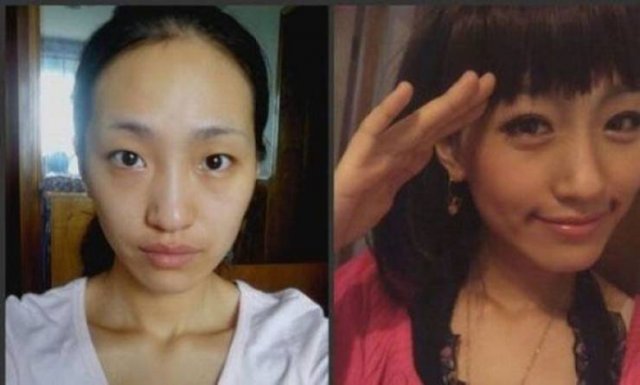 Asian Girls With And Without Their Makeup (71 pics)