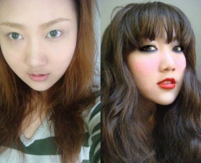 Asian Girls With And Without Their Makeup (71 pics)